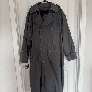 Men's Charcoal Double-Breasted Trench Coat